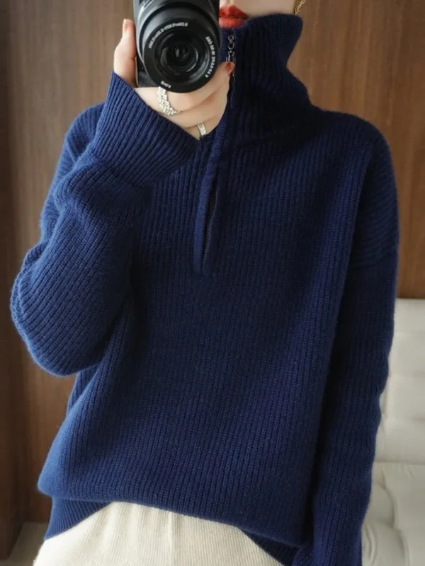 Женский свитер на молнии с высоким воротником из утолщенной шерсти, вязаный, на осень-зиму, базовый слой, на молнии, теплый
Женский свитер на молнии с высоким воротником из утолщенной шерсти, вязаный, на осень-зиму, базовый слой, на молнии, теплый