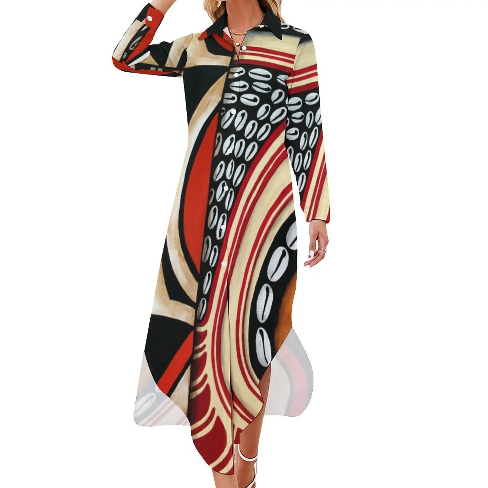 #396 - A Segments Of Life I - Artist Nathalie Le Riche Long Sleeved Shirt Dress Women's long dress
#396 - A Segments Of Life I - Artist Nathalie Le Riche Long Sleeved Shirt Dress Women's long dress