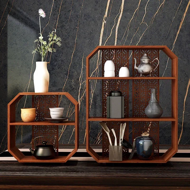 Stable Durable Solid wood Bogu rack hanging wall wooden multi-treasure tea table shelf ornament lattice rack
Stable Durable Solid wood Bogu rack hanging wall wooden multi-treasure tea table shelf ornament lattice rack