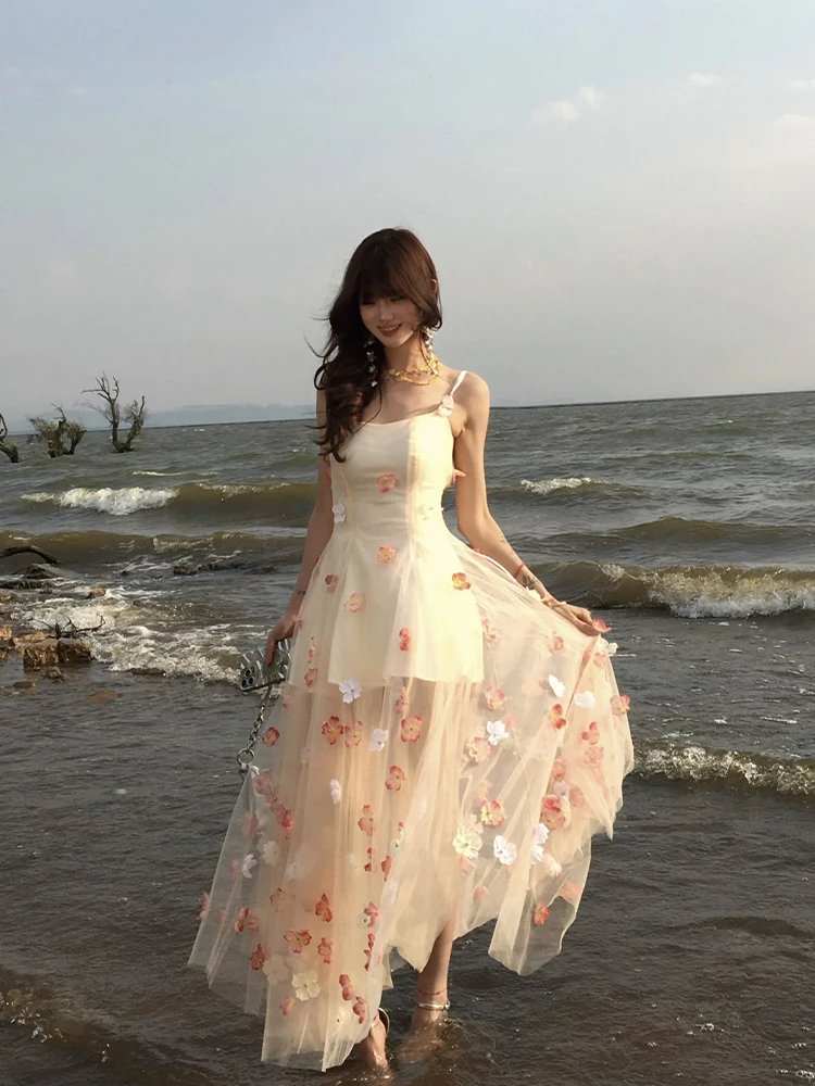 Ele Birthday Dr Adult Ceremony Gown High-End Lightweight Beach Vaion Tee-Dimensional Flower Tulle Strapl Gown
Ele Birthday Dr Adult Ceremony Gown High-End Lightweight Beach Vaion Tee-Dimensional Flower Tulle Strapl Gown