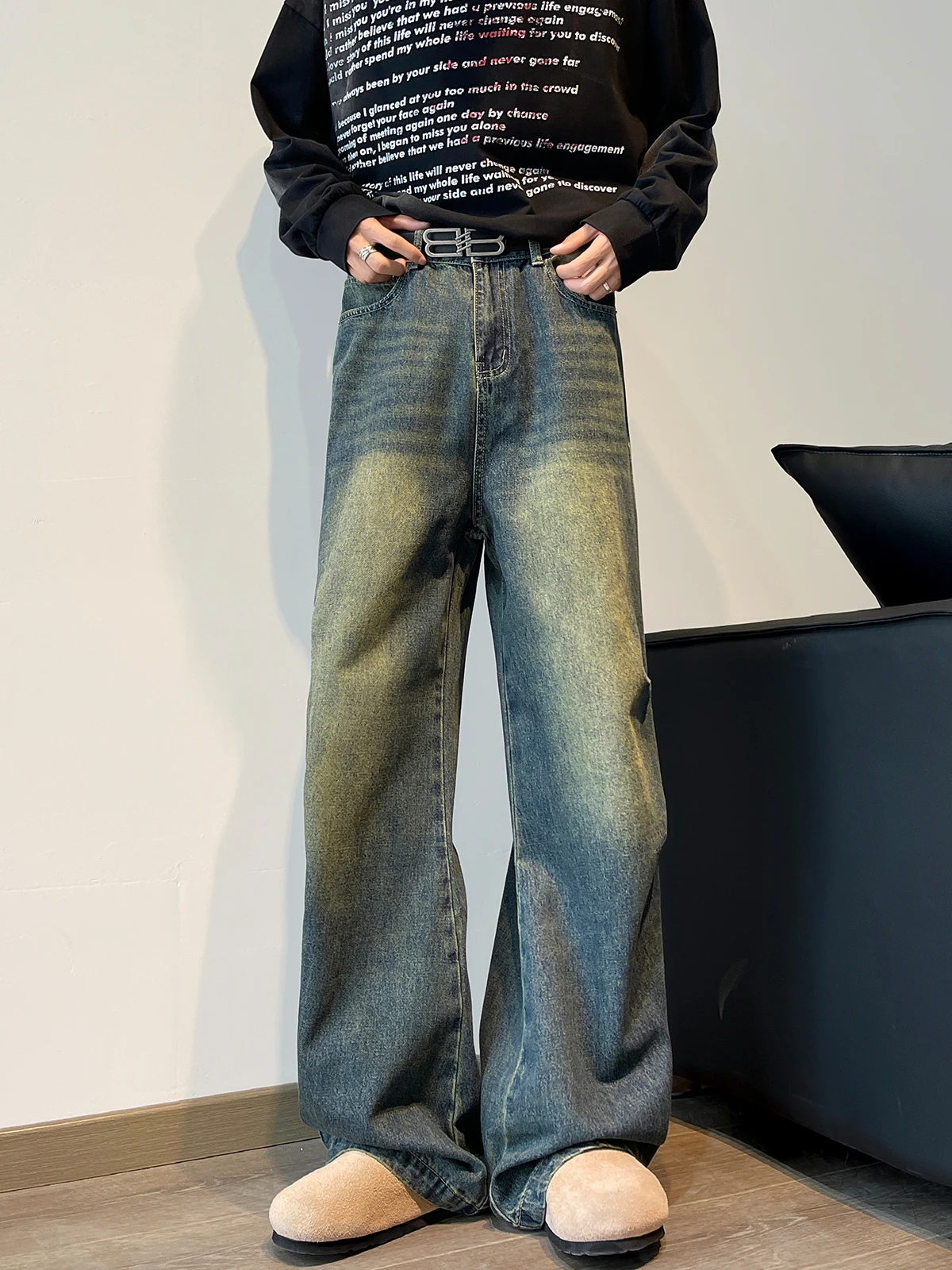 Waed Straight Leg Men's Jeans Casual Trendy High Street Design Vintage Folded Long Pants Spring Autumn Low Waist Zipper Fly
Waed Straight Leg Men's Jeans Casual Trendy High Street Design Vintage Folded Long Pants Spring Autumn Low Waist Zipper Fly