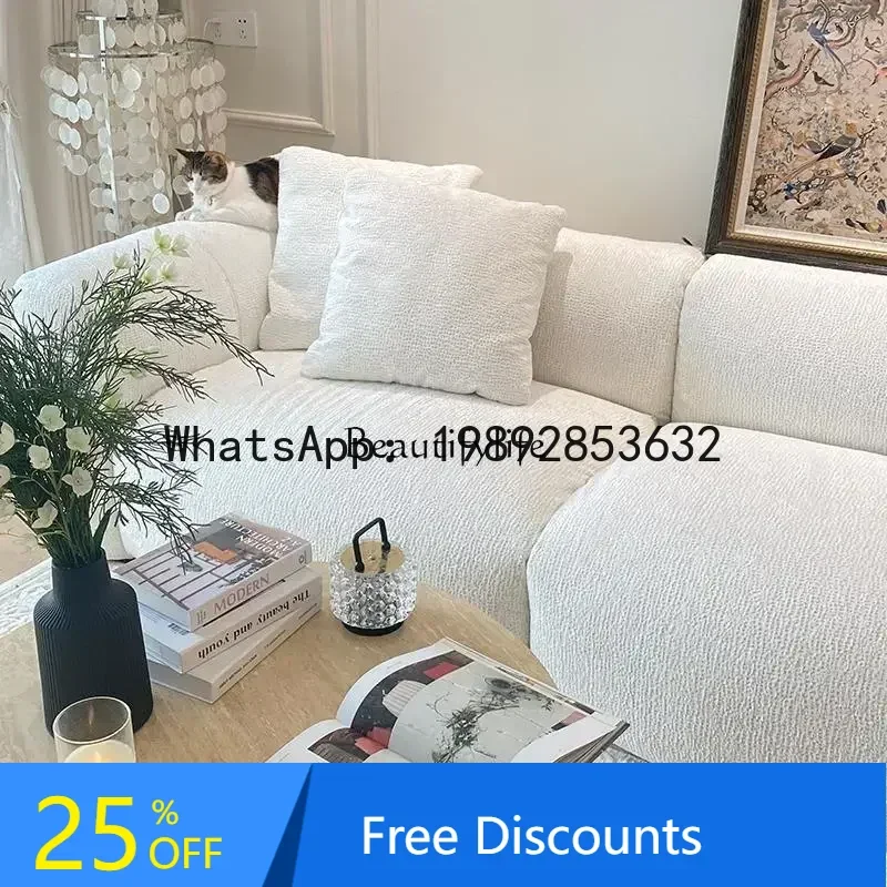 cream style retro living room simple straight row high-end fabric sofa
cream style retro living room simple straight row high-end fabric sofa