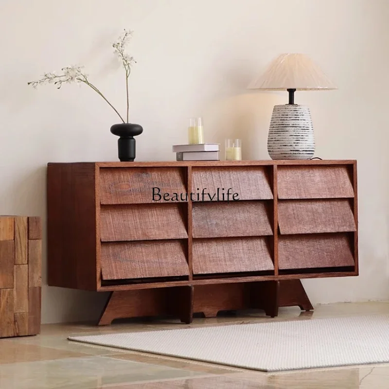 12Vintage Style Solid Wood Mid-Century Sideboard Living Room Wabi-Sabi Entryway Sideboard
12Vintage Style Solid Wood Mid-Century Sideboard Living Room Wabi-Sabi Entryway Sideboard