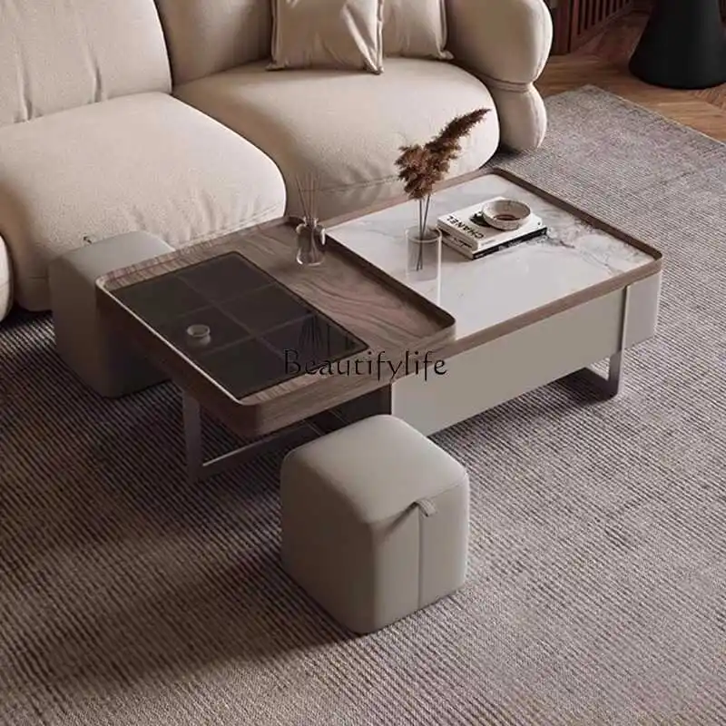 Modern simple coffee table retractable storage living room household rock slab coffee table
Modern simple coffee table retractable storage living room household rock slab coffee table