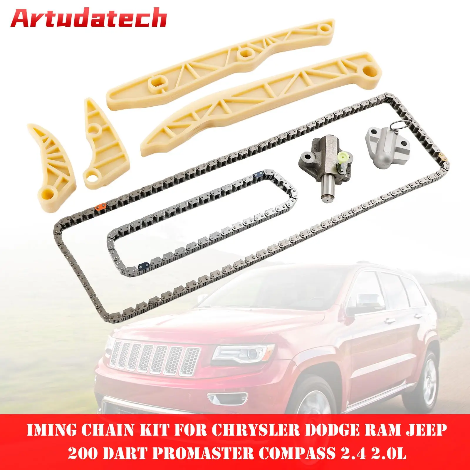 Artudatech Timing Chain Kit For Jeep 200 Dart ProMaster Compass 2.4 2.0L 50048317 50048316 Car Accessories
Artudatech Timing Chain Kit For Jeep 200 Dart ProMaster Compass 2.4 2.0L 50048317 50048316 Car Accessories
