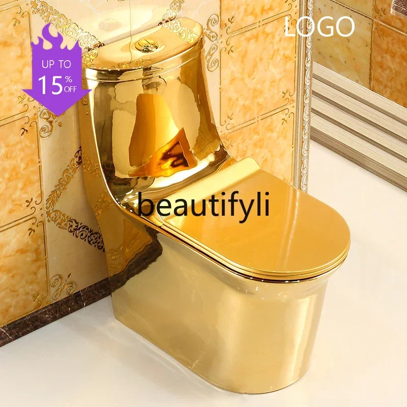 New golden toilet home bar creative water-saving deodorant super swirl European toilet color toilet6239
New golden toilet home bar creative water-saving deodorant super swirl European toilet color toilet6239