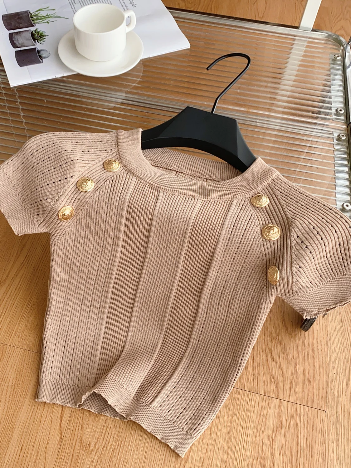 Sexy ort Knitted Top Women's round Ne Svel Crop Top Metal Bule High Waist Korean Sle Loose Fit Commute Wear
Sexy ort Knitted Top Women's round Ne Svel Crop Top Metal Bule High Waist Korean Sle Loose Fit Commute Wear