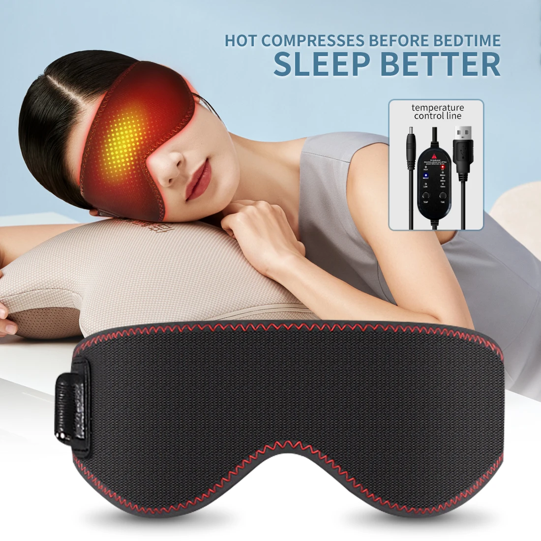 Heated Eye Mask Eye Mask for Dry Eyes with 3 Heat Levels Hot Compress Warm Compress Heating Pad for Sleep Dark Circles
Heated Eye Mask Eye Mask for Dry Eyes with 3 Heat Levels Hot Compress Warm Compress Heating Pad for Sleep Dark Circles