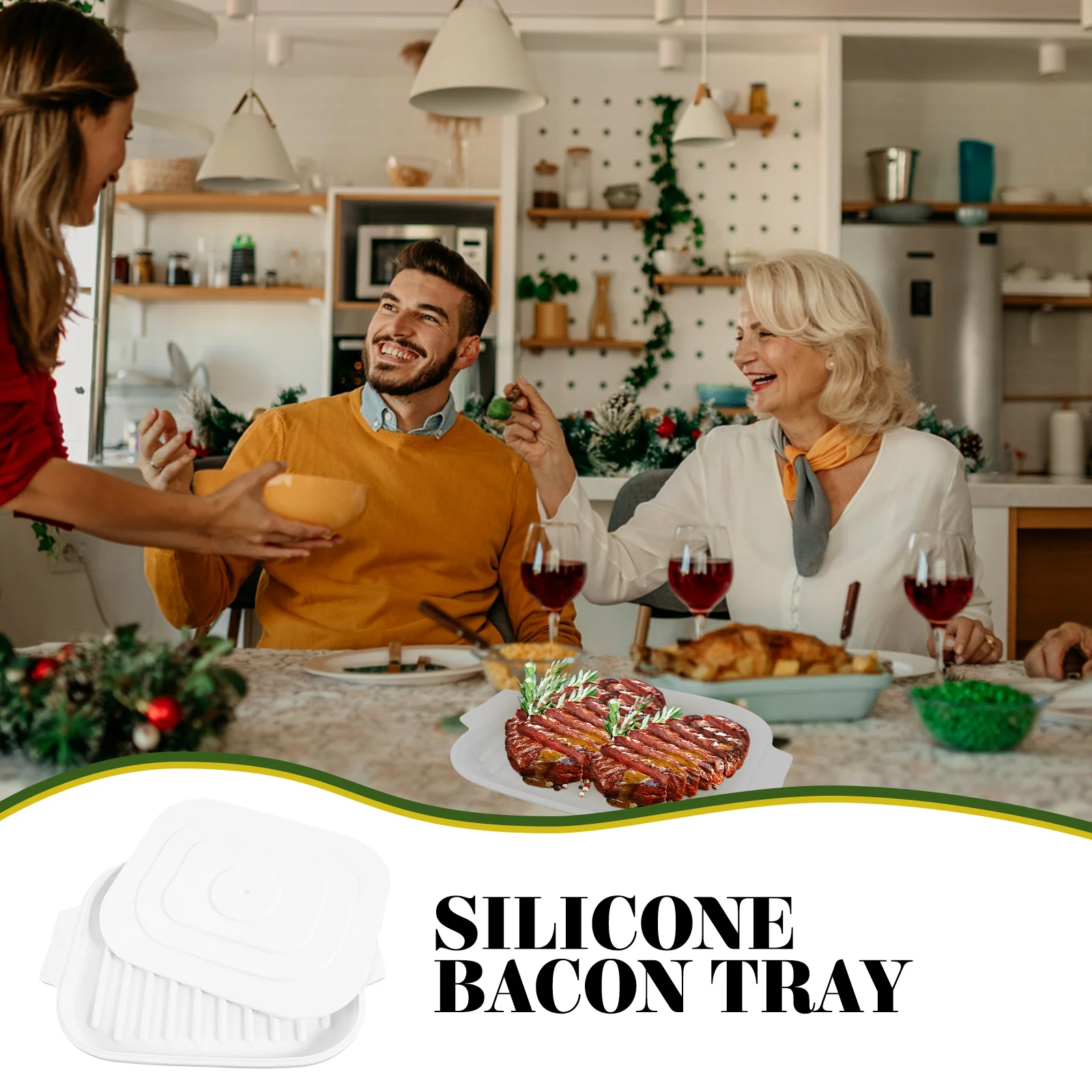 1 Piece Silicone Bacon Baking Pan with Cover Non Stick Easy Clean Home Restaurant Kitchen Use Suitable
1 Piece Silicone Bacon Baking Pan with Cover Non Stick Easy Clean Home Restaurant Kitchen Use Suitable