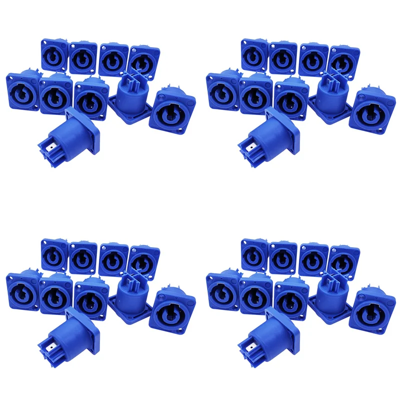 40 шт. разъем Powercon, 3 контакта, 20 А, 250 В, розетка панели динамика, гнездо для светодиодного экрана, сценическое освещение, синий 
40 шт. разъем Powercon, 3 контакта, 20 А, 250 В, розетка панели динамика, гнездо для светодиодного экрана, сценическое освещение, синий