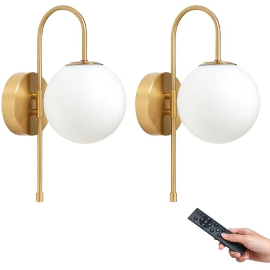 Battery Operated Gooseneck Wall Sconces Set of 2 Glass Globe Wireless Lights with Remote and Touch Rechargeable Sconce 3 Color
Battery Operated Gooseneck Wall Sconces Set of 2 Glass Globe Wireless Lights with Remote and Touch Rechargeable Sconce 3 Color
