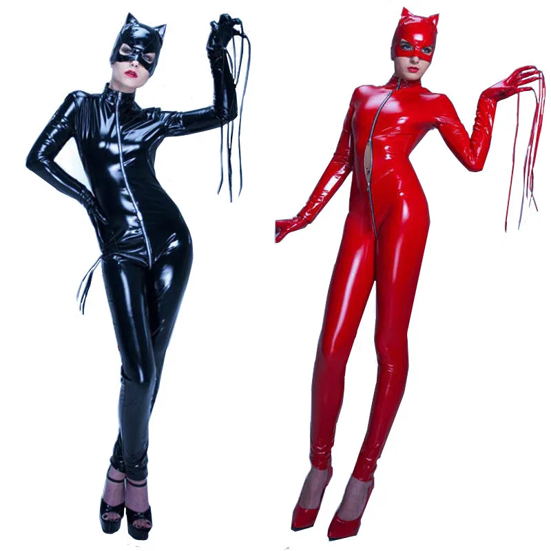 Sexy Hot Wetlook Shiny PU Leather Jumpsuit Suit Long Sleeve Zipper Open Crotch Latex Bodysuit for Women Cosplay Cat Girl Costume
Sexy Hot Wetlook Shiny PU Leather Jumpsuit Suit Long Sleeve Zipper Open Crotch Latex Bodysuit for Women Cosplay Cat Girl Costume