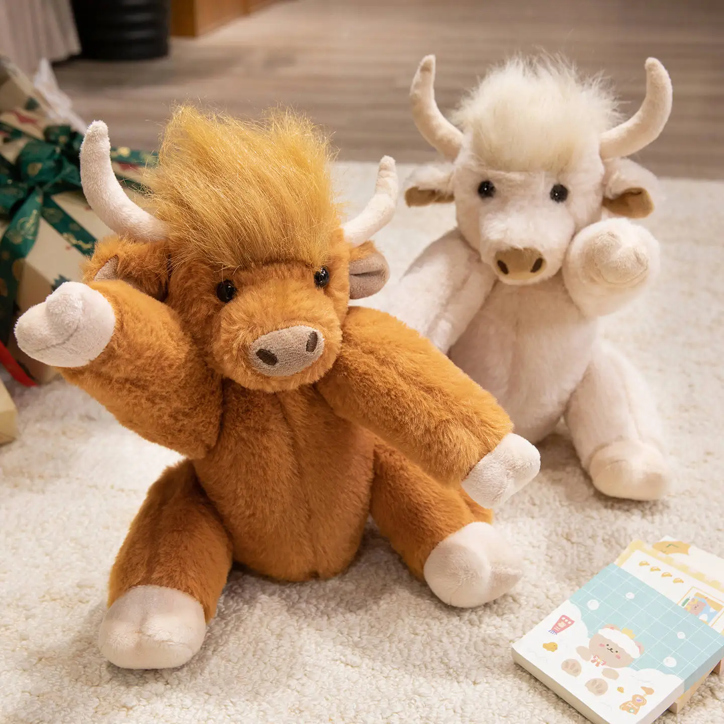 25cm Highland Cow Can Sound Simulated Scottish Highland Cow Joints Movable Cute Plush Doll Christmas Birthday Gift 
25cm Highland Cow Can Sound Simulated Scottish Highland Cow Joints Movable Cute Plush Doll Christmas Birthday Gift