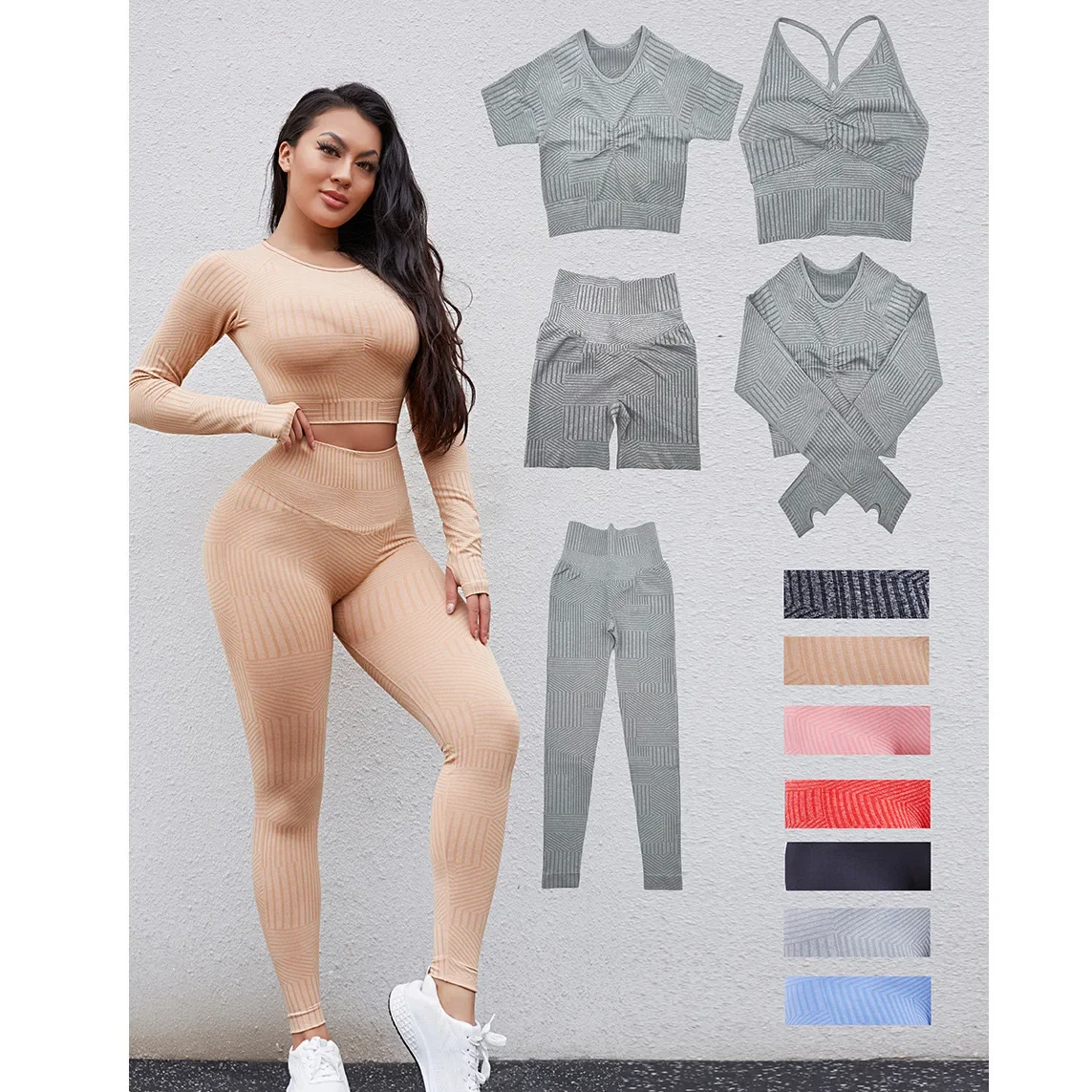Tracksuit Women Two Piece Set Yoga Bra Short Sleeve Shorts Set Fitness Women Gym Clothing Sportswear Long Sleeve Training Set
Tracksuit Women Two Piece Set Yoga Bra Short Sleeve Shorts Set Fitness Women Gym Clothing Sportswear Long Sleeve Training Set