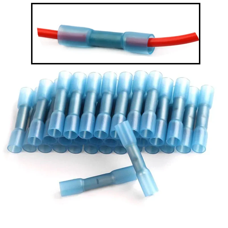 10/25/50Pcs Heat Shrink Butt Wire Connectors AWG 16-14 1.5-2.5mm² Blue Waterproof Insulated Automobile Wire Cable Terminals
10/25/50Pcs Heat Shrink Butt Wire Connectors AWG 16-14 1.5-2.5mm² Blue Waterproof Insulated Automobile Wire Cable Terminals
