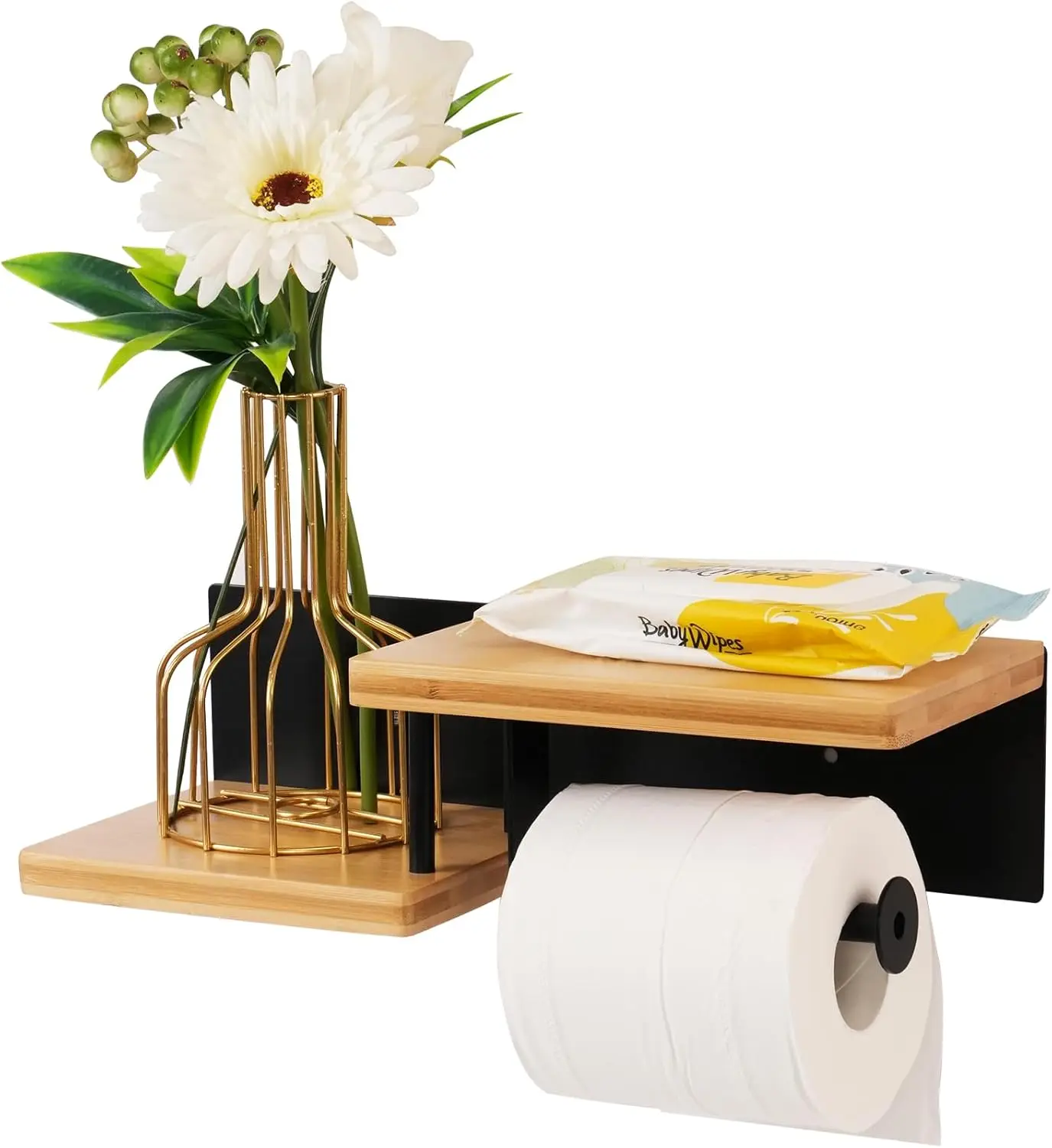 Bamboo Toilet Paper Holder with Phone Shelf, Wall Mount or Adhesive, Rustic Bathroom Tissue Roll Holder with Wipes Storage
Bamboo Toilet Paper Holder with Phone Shelf, Wall Mount or Adhesive, Rustic Bathroom Tissue Roll Holder with Wipes Storage