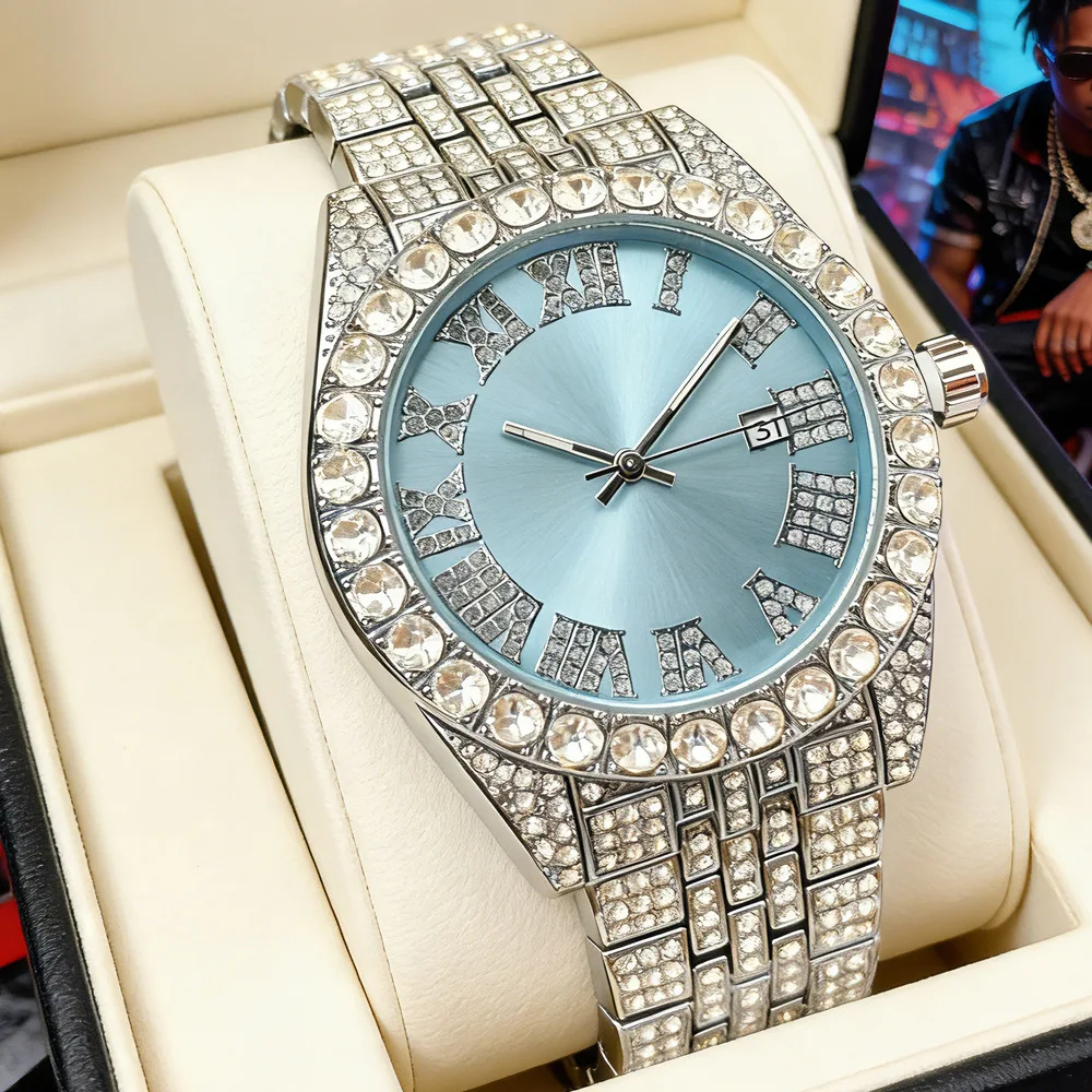 Hip Hop Color Dial Iced Out Watch for Mens Hot Selling Brand Fashion Bling Quartz Clocks Luxury Full Diamond Watches Man Reloj
Hip Hop Color Dial Iced Out Watch for Mens Hot Selling Brand Fashion Bling Quartz Clocks Luxury Full Diamond Watches Man Reloj
