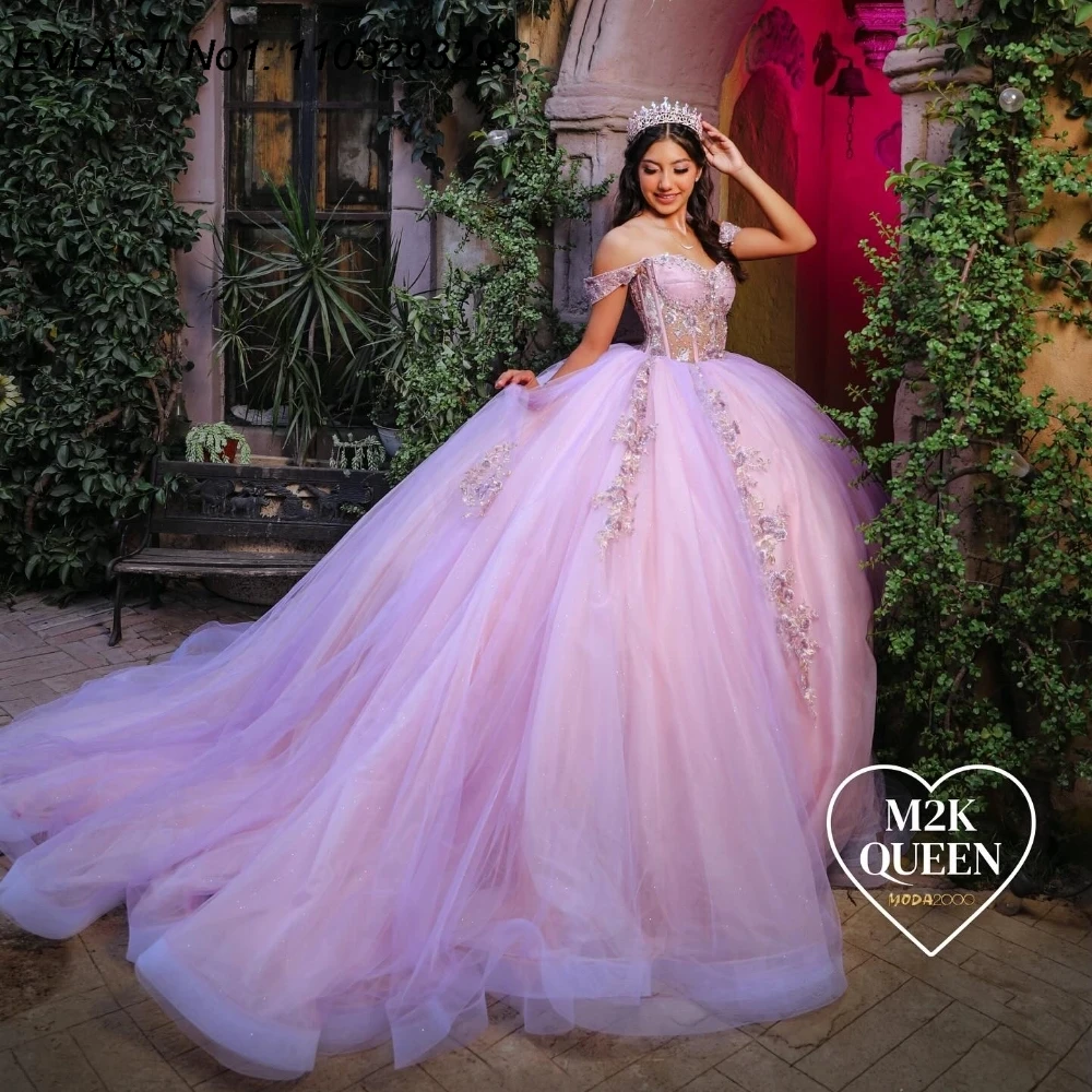 EVLAST Customized Glittering Lilac Ball Gown Quinceanera Dress Lace Applique Beading Sweet 16 Party Vestidos De 15 Anos E1Q545
EVLAST Customized Glittering Lilac Ball Gown Quinceanera Dress Lace Applique Beading Sweet 16 Party Vestidos De 15 Anos E1Q545