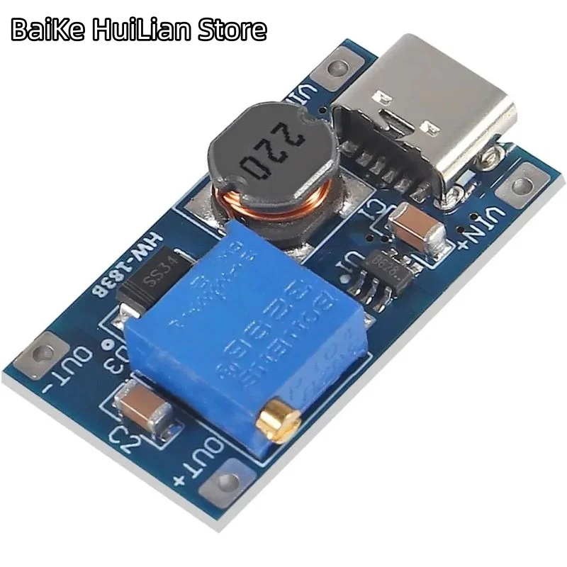 10pcs Mt3608 Adjustable Step Up Module Voltage Regulator Micro Usb Type-c Plug 2v-24v To 5v-28v 2a Step-up Dc-dc Converter
10pcs Mt3608 Adjustable Step Up Module Voltage Regulator Micro Usb Type-c Plug 2v-24v To 5v-28v 2a Step-up Dc-dc Converter