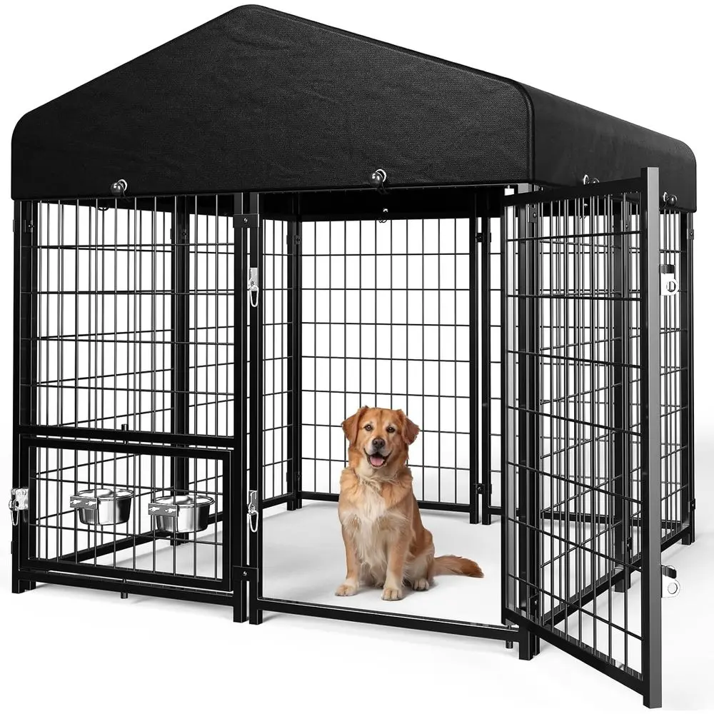 Уличный вольер для собак с крышей и поворотными кормушками/съемной дверцей, позволяющей соединить с домиком для собаки, сверхпрочный
Уличный вольер для собак с крышей и поворотными кормушками/съемной дверцей, позволяющей соединить с домиком для собаки, сверхпрочный