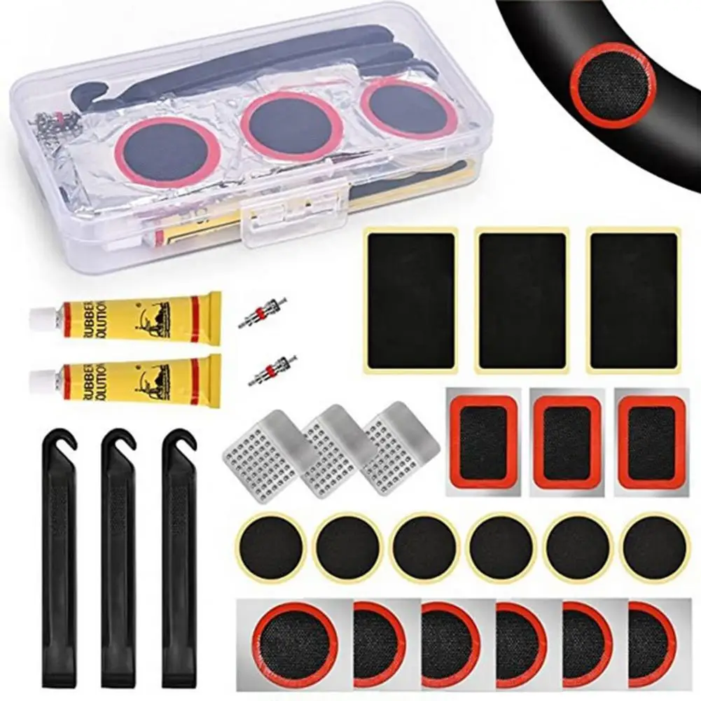 Bike Bicycle Flat Tire Repair Kit Tool Kit Strong Sticky MTB Cycling Rode Bike Rubber Glue Valve Lever Tire Patch Repair Tool
Bike Bicycle Flat Tire Repair Kit Tool Kit Strong Sticky MTB Cycling Rode Bike Rubber Glue Valve Lever Tire Patch Repair Tool