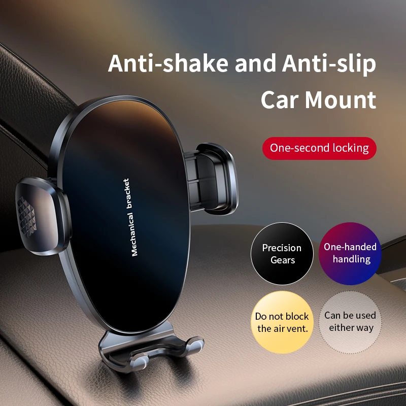 1‑Sec Lock Mechanical Car Phone Holder – Precision Gear, 360° Rot, Anti‑Shake, Universal for iPhone & Android – Vent Mount(BK73)
1‑Sec Lock Mechanical Car Phone Holder – Precision Gear, 360° Rot, Anti‑Shake, Universal for iPhone & Android – Vent Mount(BK73)
