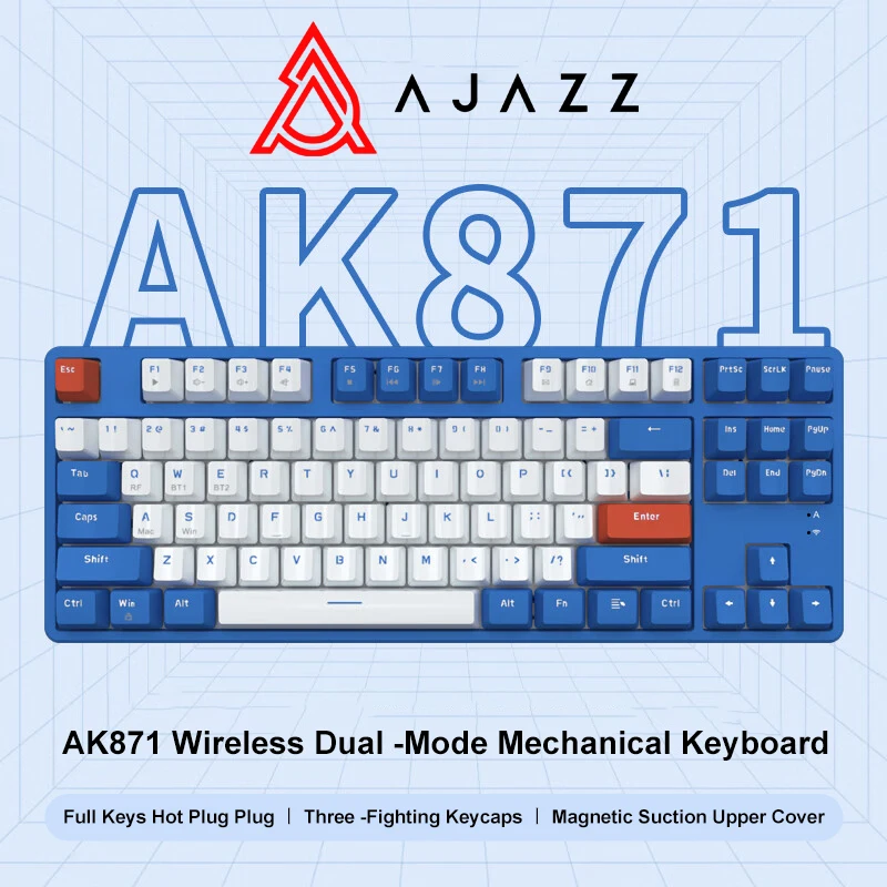 Ajazz AK871 Gaming Mechanical Keyboard Hot Swappable 87 Keys Wireless 2.4g Ergonomic Keyboards Hot Swap Keyboard Office Pc Gamer
Ajazz AK871 Gaming Mechanical Keyboard Hot Swappable 87 Keys Wireless 2.4g Ergonomic Keyboards Hot Swap Keyboard Office Pc Gamer