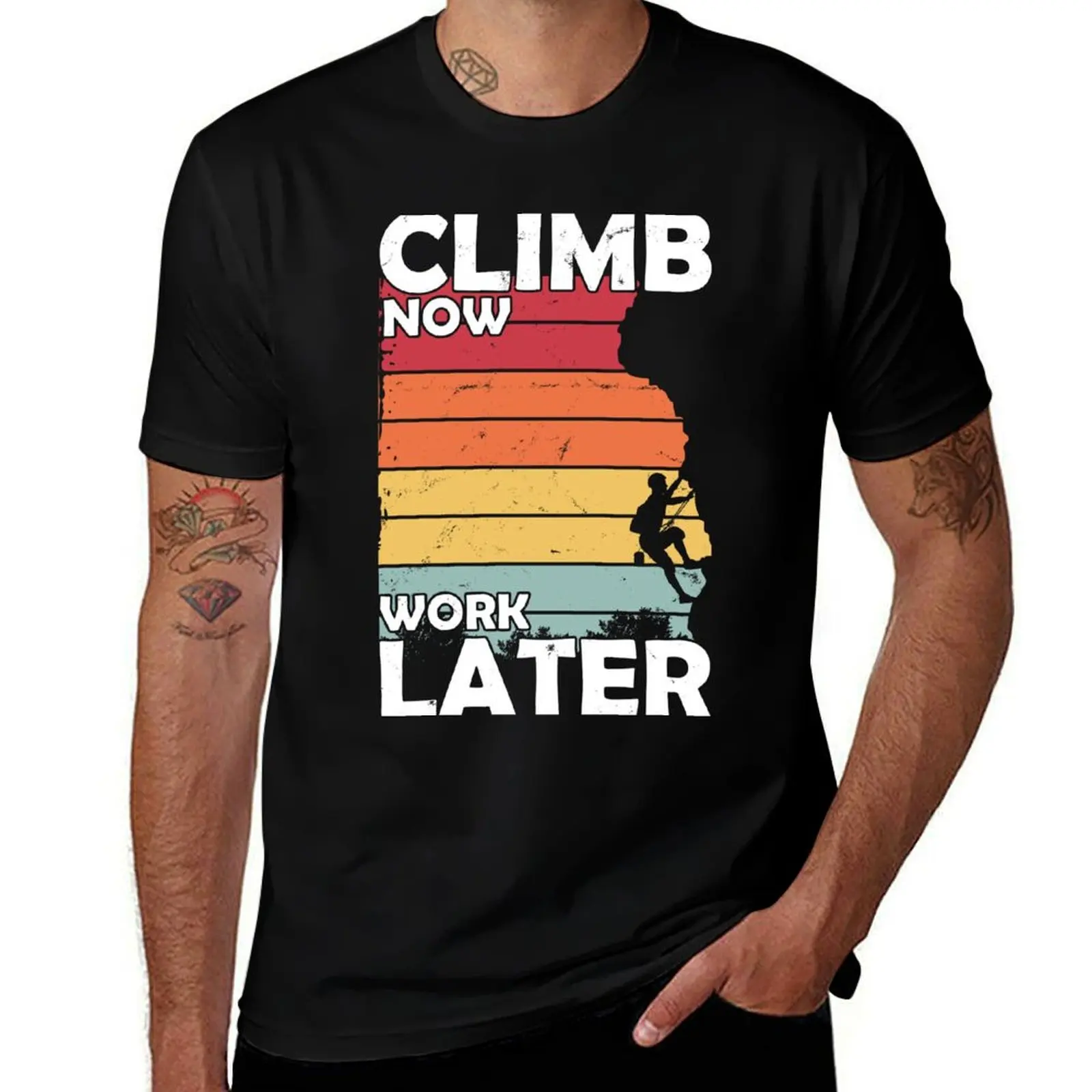 Climb Now Work Later T-Shirt Casual Minimalist Short Sleeve Top
Climb Now Work Later T-Shirt Casual Minimalist Short Sleeve Top