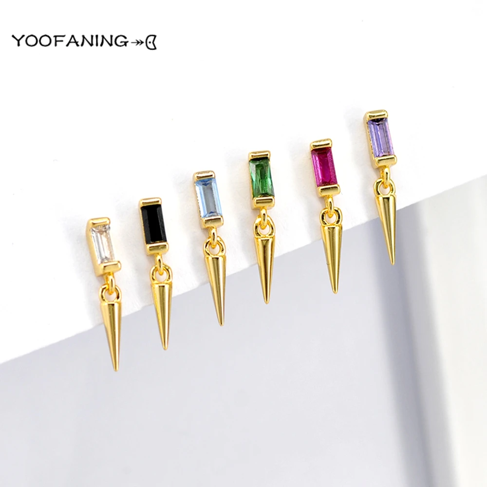 925 Sterling Silver Ear Needle Fashionable Luxurious Gold Silver Earrings Multi-color Zircon Pointed Earrings Women's Jewelry
925 Sterling Silver Ear Needle Fashionable Luxurious Gold Silver Earrings Multi-color Zircon Pointed Earrings Women's Jewelry