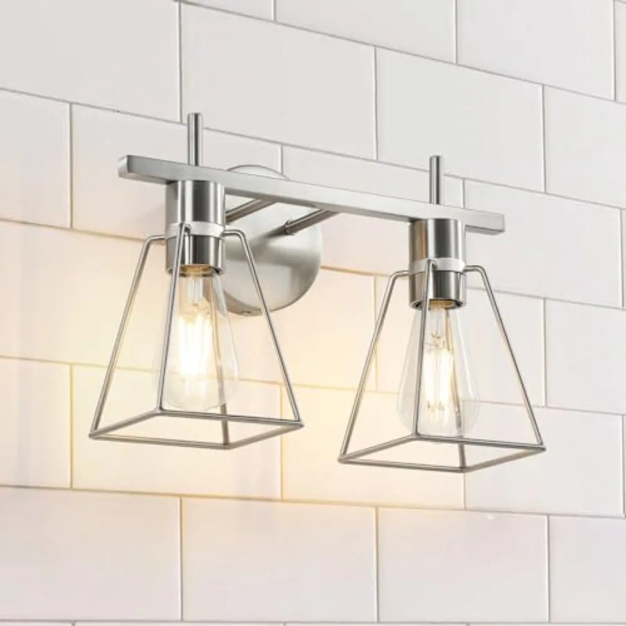 Industrial Bathroom Vanity s: Silver Vintage Metal Cage Wall Lamps - Rustic Farmhouse Fixture Over Mirrors Cabinet for Home Hal
Industrial Bathroom Vanity s: Silver Vintage Metal Cage Wall Lamps - Rustic Farmhouse Fixture Over Mirrors Cabinet for Home Hal