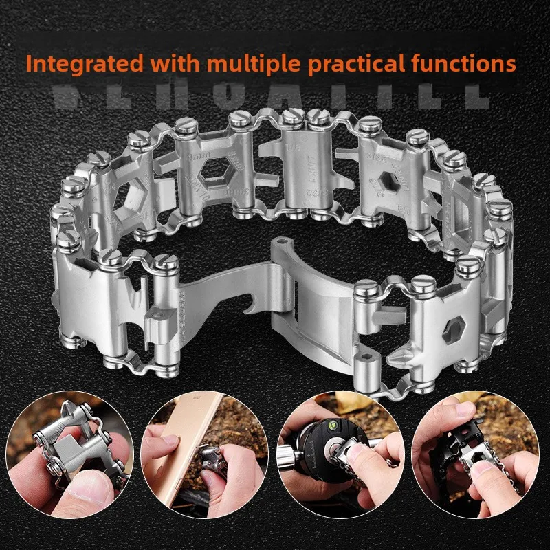 Multifunction Tool Bracelet Tread Bracelet Stainless Steel Bolt Driver Tools Kit Friendly Wearable Bike Multitool Outdoor Tool
Multifunction Tool Bracelet Tread Bracelet Stainless Steel Bolt Driver Tools Kit Friendly Wearable Bike Multitool Outdoor Tool