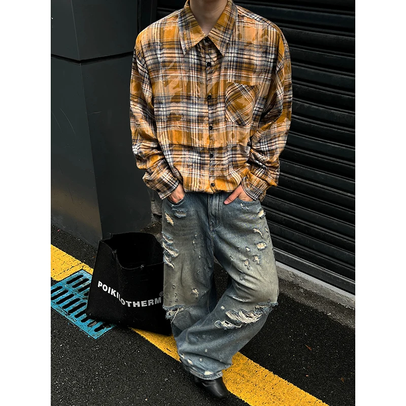 Retro American Yellow Plaid Long Sleeve Shirt Loose Men's Vintage Couple's Shirt Jacket Youthful Breathable Cotton Coat
Retro American Yellow Plaid Long Sleeve Shirt Loose Men's Vintage Couple's Shirt Jacket Youthful Breathable Cotton Coat