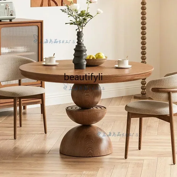 Solid Wood Dining Table American Rural Round Primary Color Retro Dining Table Simple Size Apartment
Solid Wood Dining Table American Rural Round Primary Color Retro Dining Table Simple Size Apartment