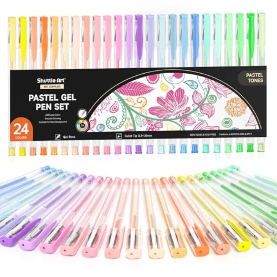 Pastel Gel Pens, 24 Pastel Milky Colors Gel Pen for Black Paper, Adults Coloring Books Drawing Doodling Crafts Scrapbooking Jou
Pastel Gel Pens, 24 Pastel Milky Colors Gel Pen for Black Paper, Adults Coloring Books Drawing Doodling Crafts Scrapbooking Jou