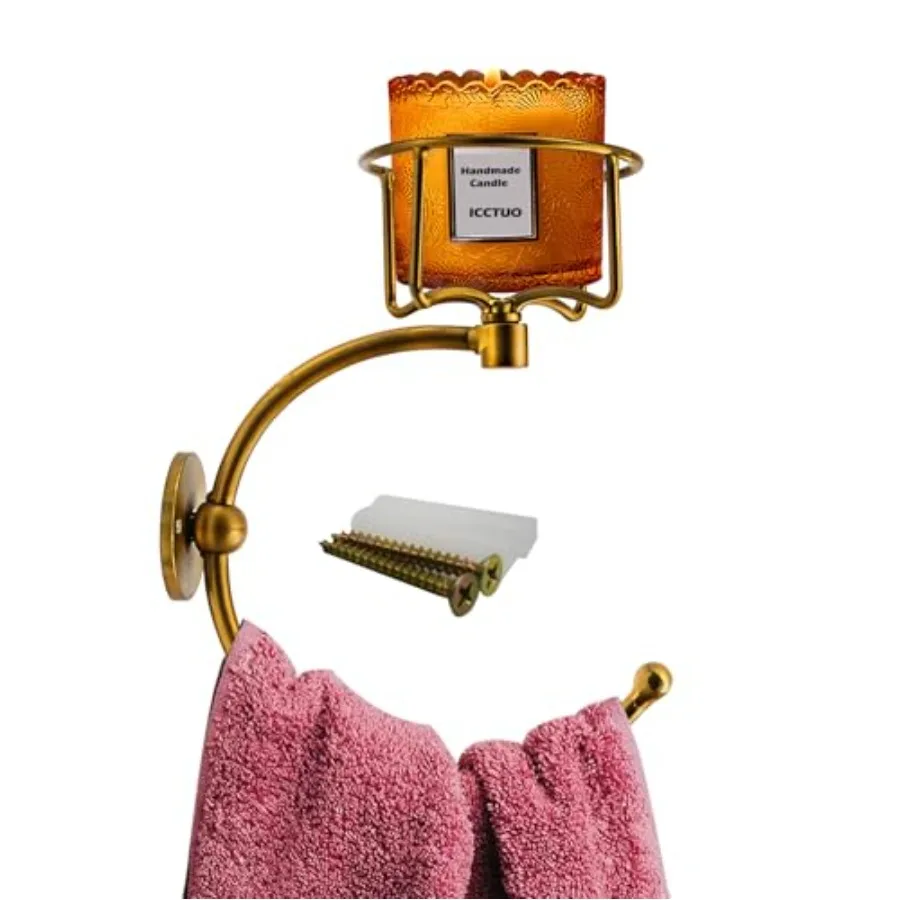 Hand Towel Holder with Vintage Candle Holder for Wall Towel Hook for Bathroom Wall Rustic Towel Ring with Elegent Candle Holder
Hand Towel Holder with Vintage Candle Holder for Wall Towel Hook for Bathroom Wall Rustic Towel Ring with Elegent Candle Holder