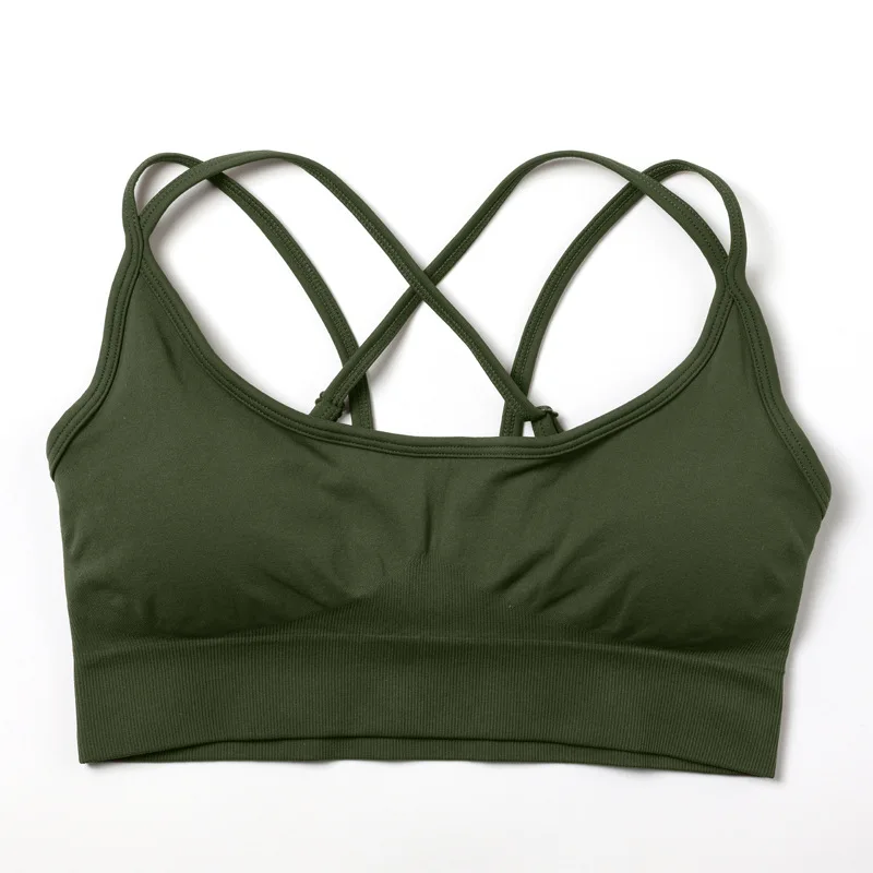 O-Neck Women Sports Bras Cross Back Yoga Tops Tank Vest Seamless Fitness Running Gym Workout Sportswear Bra
O-Neck Women Sports Bras Cross Back Yoga Tops Tank Vest Seamless Fitness Running Gym Workout Sportswear Bra