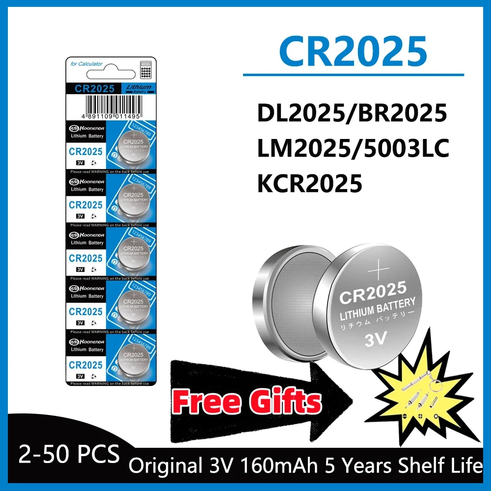High-Capacity 3V CR2025 Lithium Button Battery DL2025 BR2025 5003LC LM2025 Coin Cell Watch Batteries for Toys Clock Compute
High-Capacity 3V CR2025 Lithium Button Battery DL2025 BR2025 5003LC LM2025 Coin Cell Watch Batteries for Toys Clock Compute