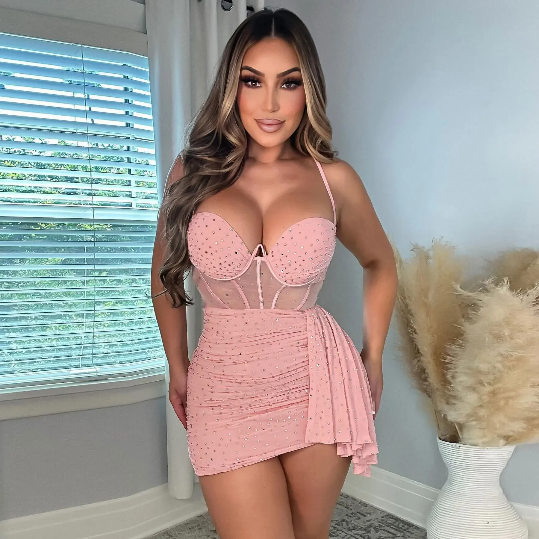 Rhinestones Mesh Dress Mini Party Sexy Luxury Dresses Winter Fall Women Clothes Evening Bodycon Birthday Elegant Prom Dress
Rhinestones Mesh Dress Mini Party Sexy Luxury Dresses Winter Fall Women Clothes Evening Bodycon Birthday Elegant Prom Dress