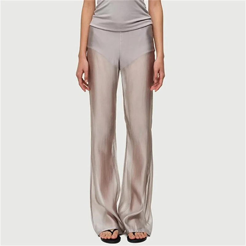 Women's pants New low rise slim fit flared pants for summer 2025 Half transparent mesh splicing straight leg pants y2k trousers
Women's pants New low rise slim fit flared pants for summer 2025 Half transparent mesh splicing straight leg pants y2k trousers