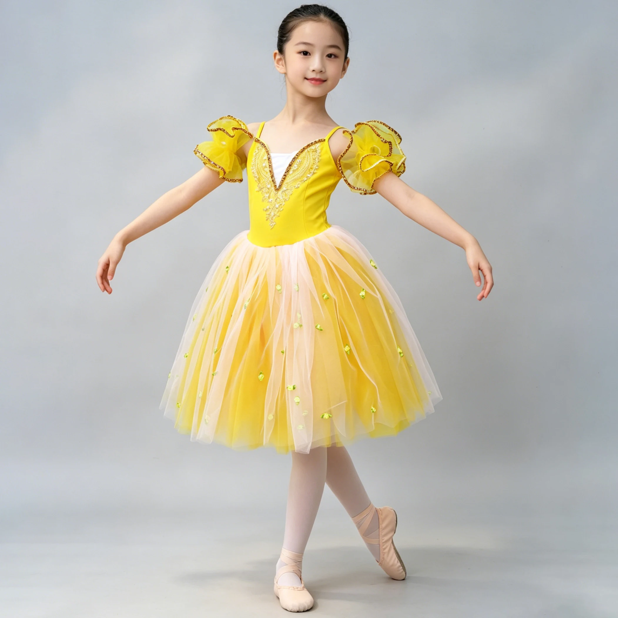 Professional Romantic Ballet Tutu Dress Slip Gauze Embroidery Flower decoration Children's Party Dress Ballet Dance Size 100-170
Professional Romantic Ballet Tutu Dress Slip Gauze Embroidery Flower decoration Children's Party Dress Ballet Dance Size 100-170