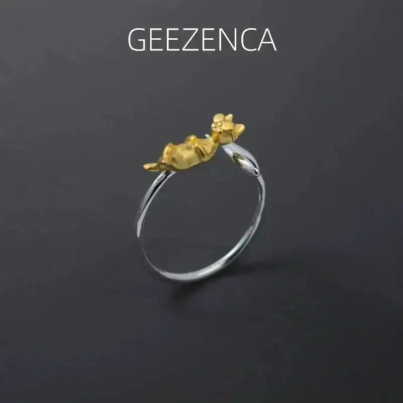 GEEZENCA 925 Sterling Silver 3D Sleepy Cat Fish Open Ring For Women Cute Unique Original Design Resizable Rings 2024 New Gift
GEEZENCA 925 Sterling Silver 3D Sleepy Cat Fish Open Ring For Women Cute Unique Original Design Resizable Rings 2024 New Gift