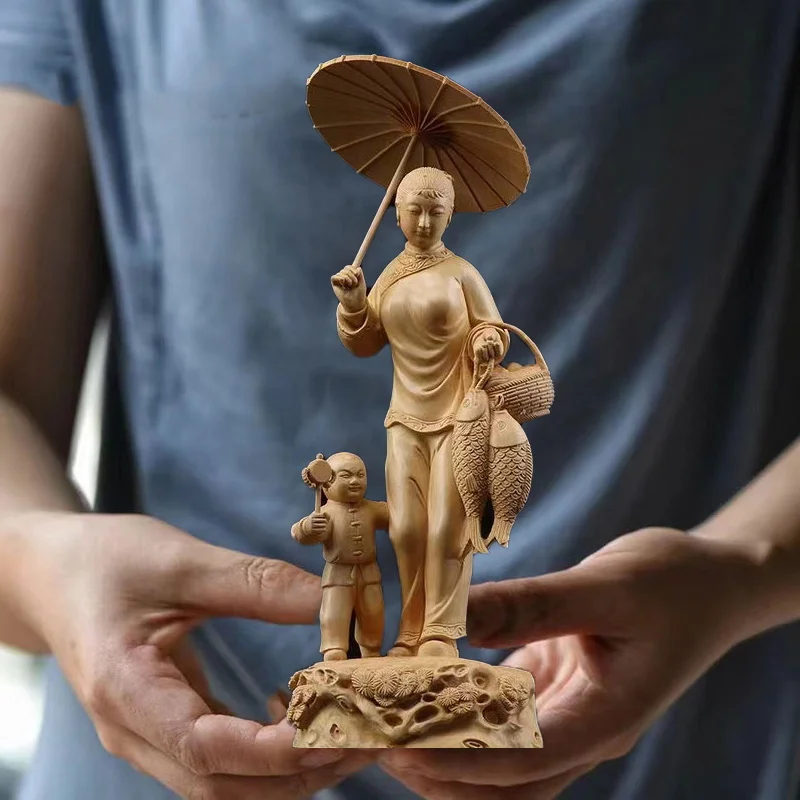 Винтажная фигурка из натурального массива дерева, декоративная статуя, ручная резка, красивая домашняя статуя из массива дерева для дома, фигурка матери и сына
Винтажная фигурка из натурального массива дерева, декоративная статуя, ручная резка, красивая домашняя статуя из массива дерева для дома, фигурка матери и сына