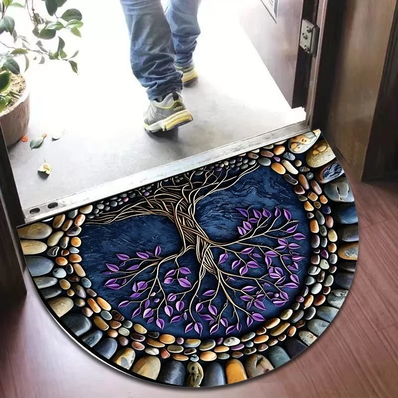 VIKAMA Mystical Tree of Life Half Round Doormat Non-Slip Washable Floor Rug for Entrance Kitchen Balcony Decor
VIKAMA Mystical Tree of Life Half Round Doormat Non-Slip Washable Floor Rug for Entrance Kitchen Balcony Decor