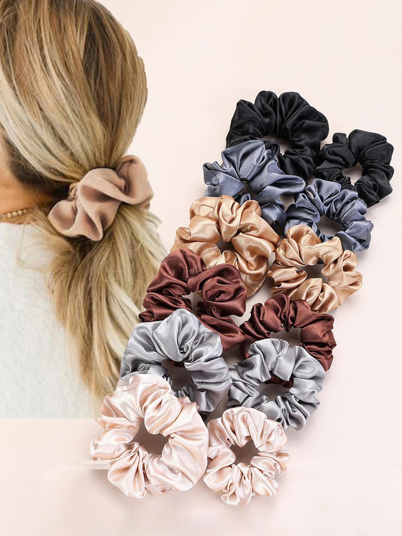 12pcs multiple mixed color outfits for women fashionable and bright satin large intestine hair rings high elasticity comfortable
12pcs multiple mixed color outfits for women fashionable and bright satin large intestine hair rings high elasticity comfortable