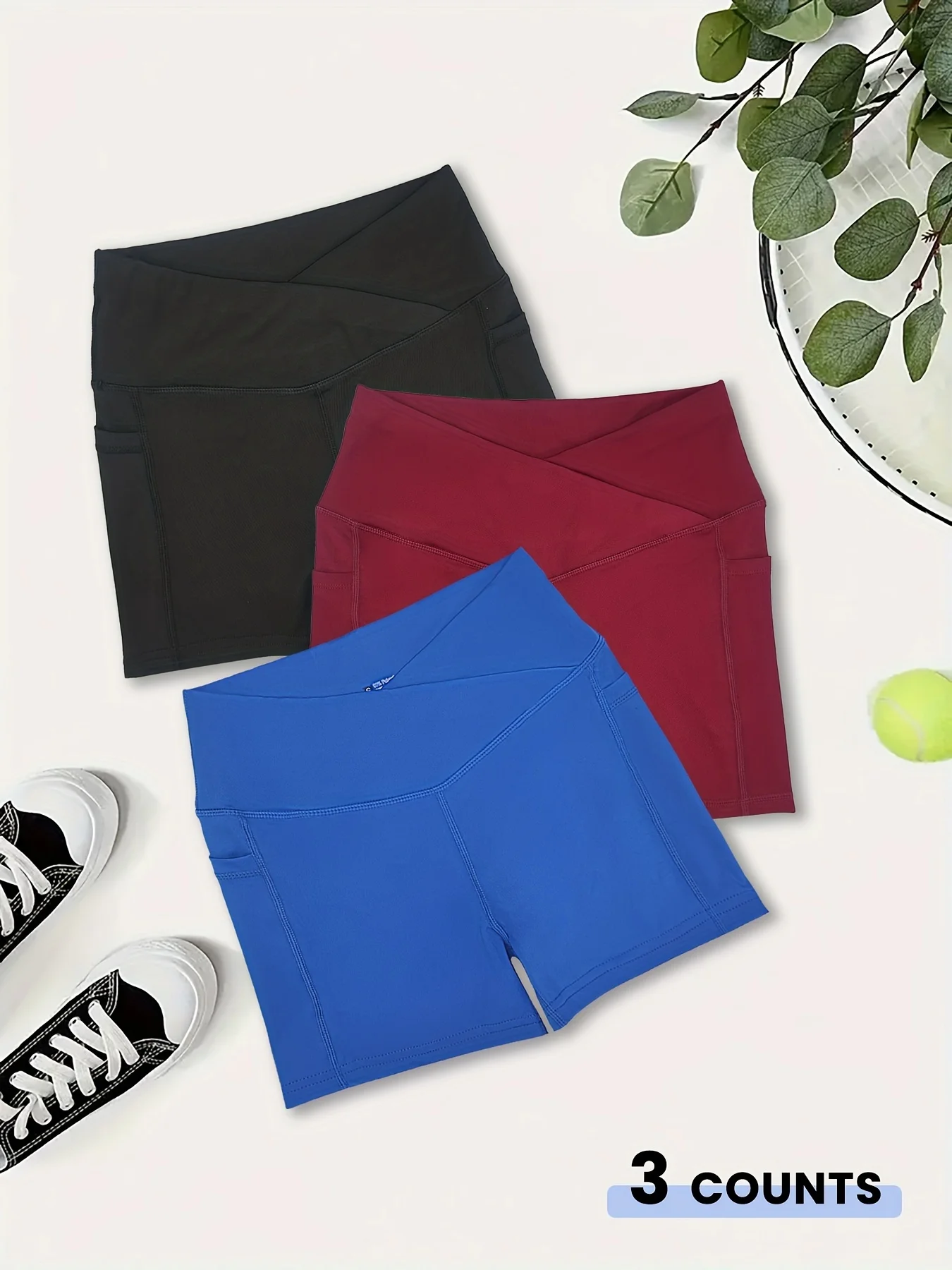 3pcs Women High Waist Yoga Sport Biker Shorts for Fitness Cross Waist Pocket Yoga Pant
3pcs Women High Waist Yoga Sport Biker Shorts for Fitness Cross Waist Pocket Yoga Pant