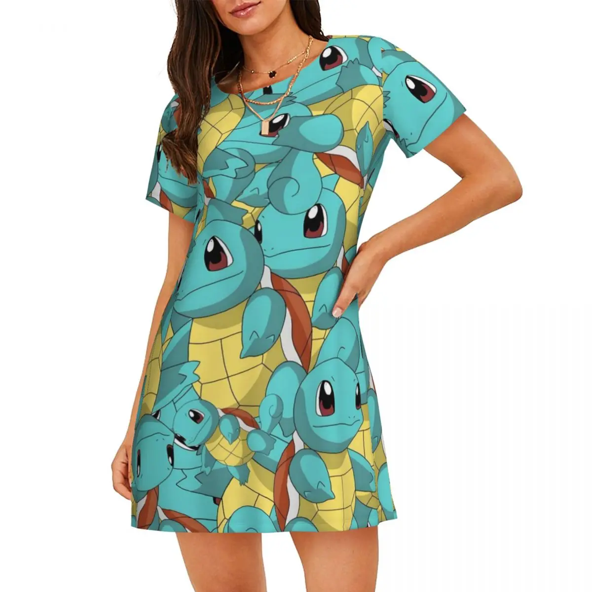 Женская ночная рубашка с короткими рукавами на заказ Squirtles, ночные рубашки с короткими рукавами и принтом для видеоигр, пижамы с короткими рукавами для прогулок, отпуска
Женская ночная рубашка с короткими рукавами на заказ Squirtles, ночные рубашки с короткими рукавами и принтом для видеоигр, пижамы с короткими рукавами для прогулок, отпуска