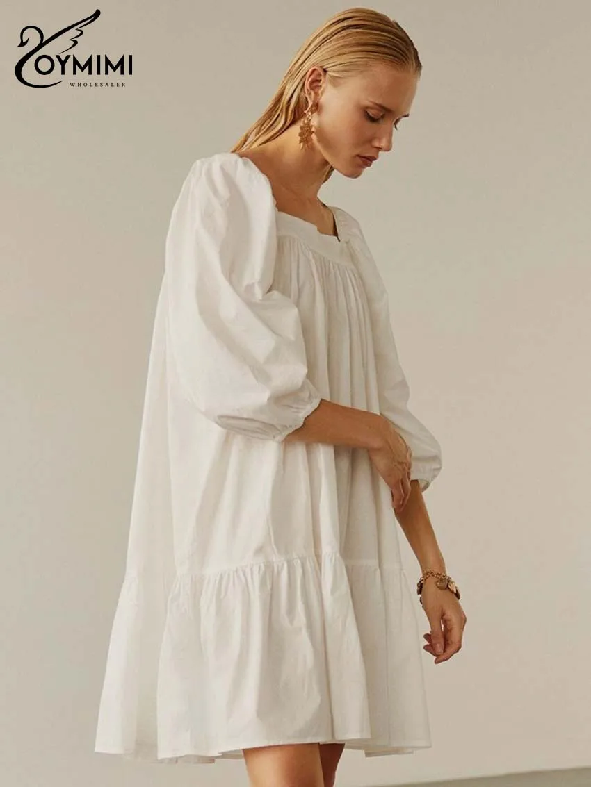 Oymimi Women's White French Dress 2026 Spring Square Neck Puff 3/4 Sleeve Tiered A-Line Loose Elegant Casual Vacation Outfit
Oymimi Women's White French Dress 2026 Spring Square Neck Puff 3/4 Sleeve Tiered A-Line Loose Elegant Casual Vacation Outfit