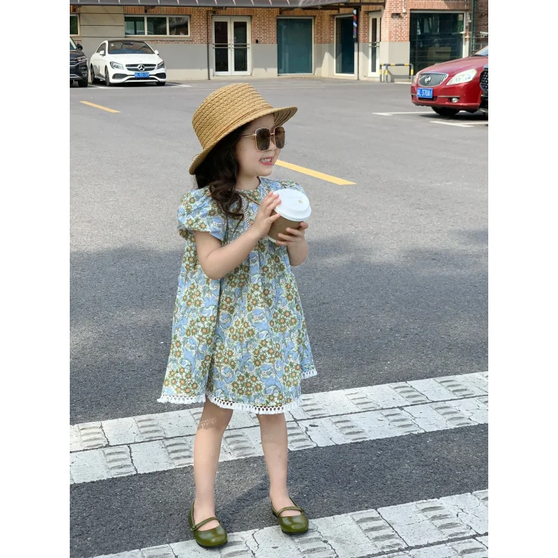 Girls' Short Sleeve Dress2025Summer Dress for Baby Girls Blue Floral Puff Sleeve Princess Dress Doll Dress Trendy
Girls' Short Sleeve Dress2025Summer Dress for Baby Girls Blue Floral Puff Sleeve Princess Dress Doll Dress Trendy