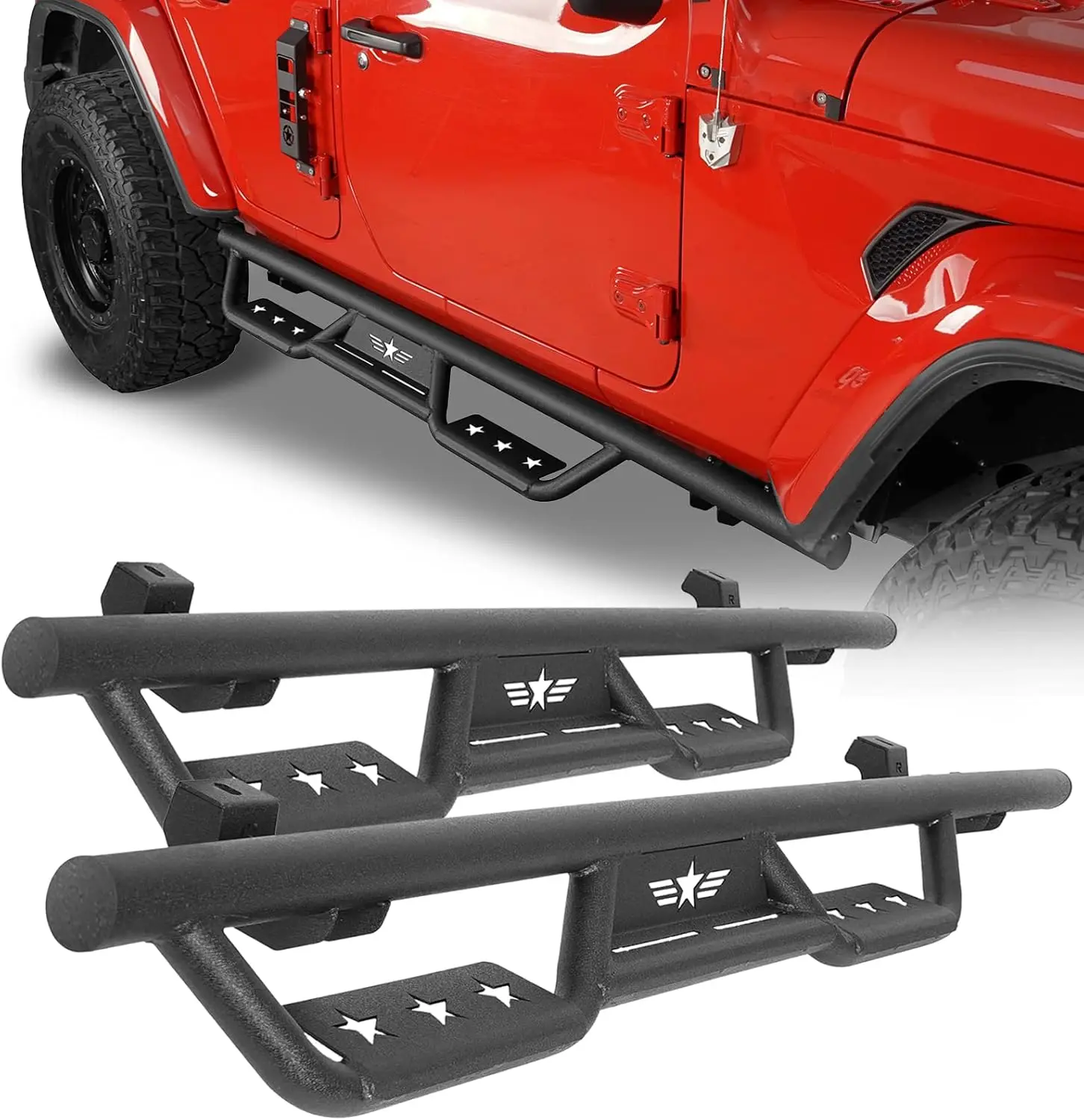 Боковые подножки Wrangler JL для Jeep Wrangler JL 2018-2025 гг., только 4 двери, откидные подножки 6,2 дюйма 
Боковые подножки Wrangler JL для Jeep Wrangler JL 2018-2025 гг., только 4 двери, откидные подножки 6,2 дюйма