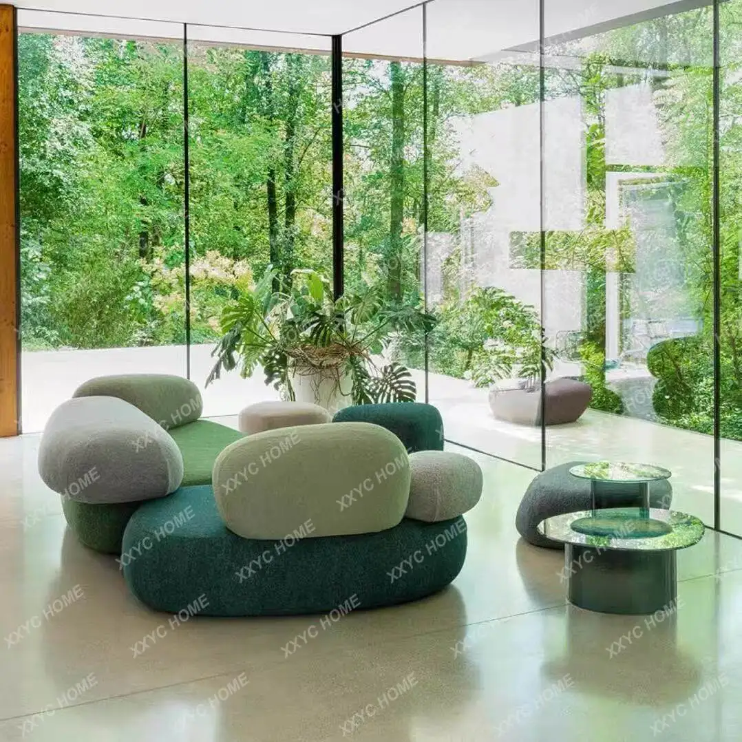 creative pebble combination dopamine fabric special-shaped stone sofa mall
creative pebble combination dopamine fabric special-shaped stone sofa mall